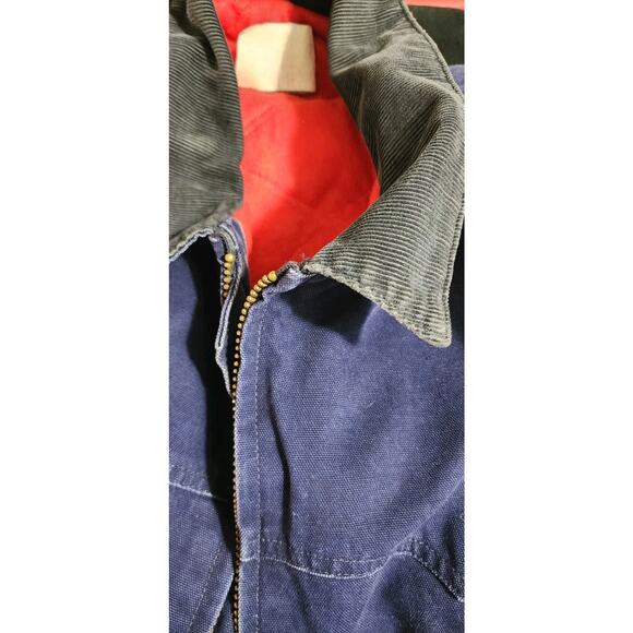 Vintage Carhartt Mens XL Blue Santa Fe Work Jacket Red Quilt Lined J14 Y2K USA - Picture 8 of 15